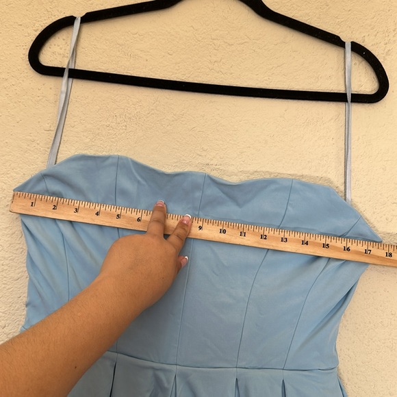 House of CB Audrey Tuscan blue Strapless Midi sundress dress size XL NWOT - Picture 9 of 16